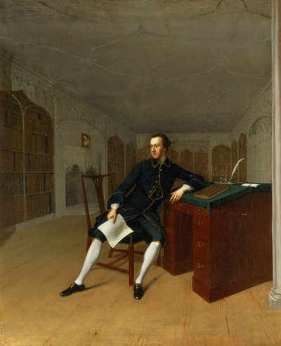 Sir Roger Newdigate in the Library at Arbury by Arthur Devis